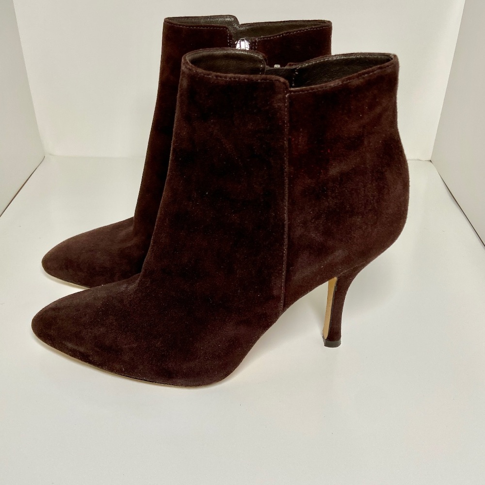 Via Spiga Suede Leather High Heel Ankle Boots